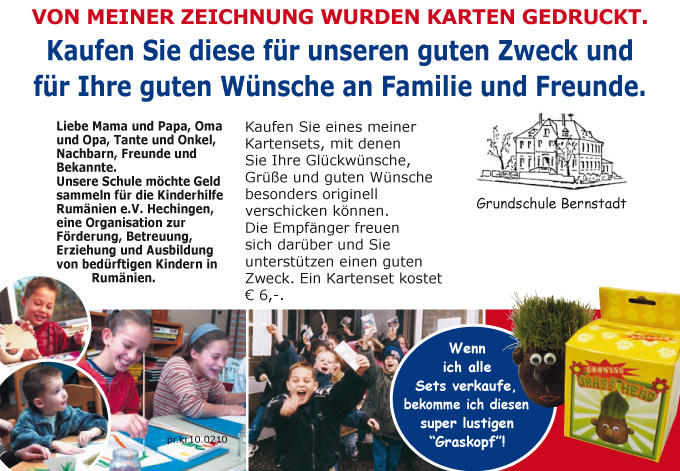 Hilfsaktion der Grundschule Bernstadt für die Kinderhilfe in Rumänien